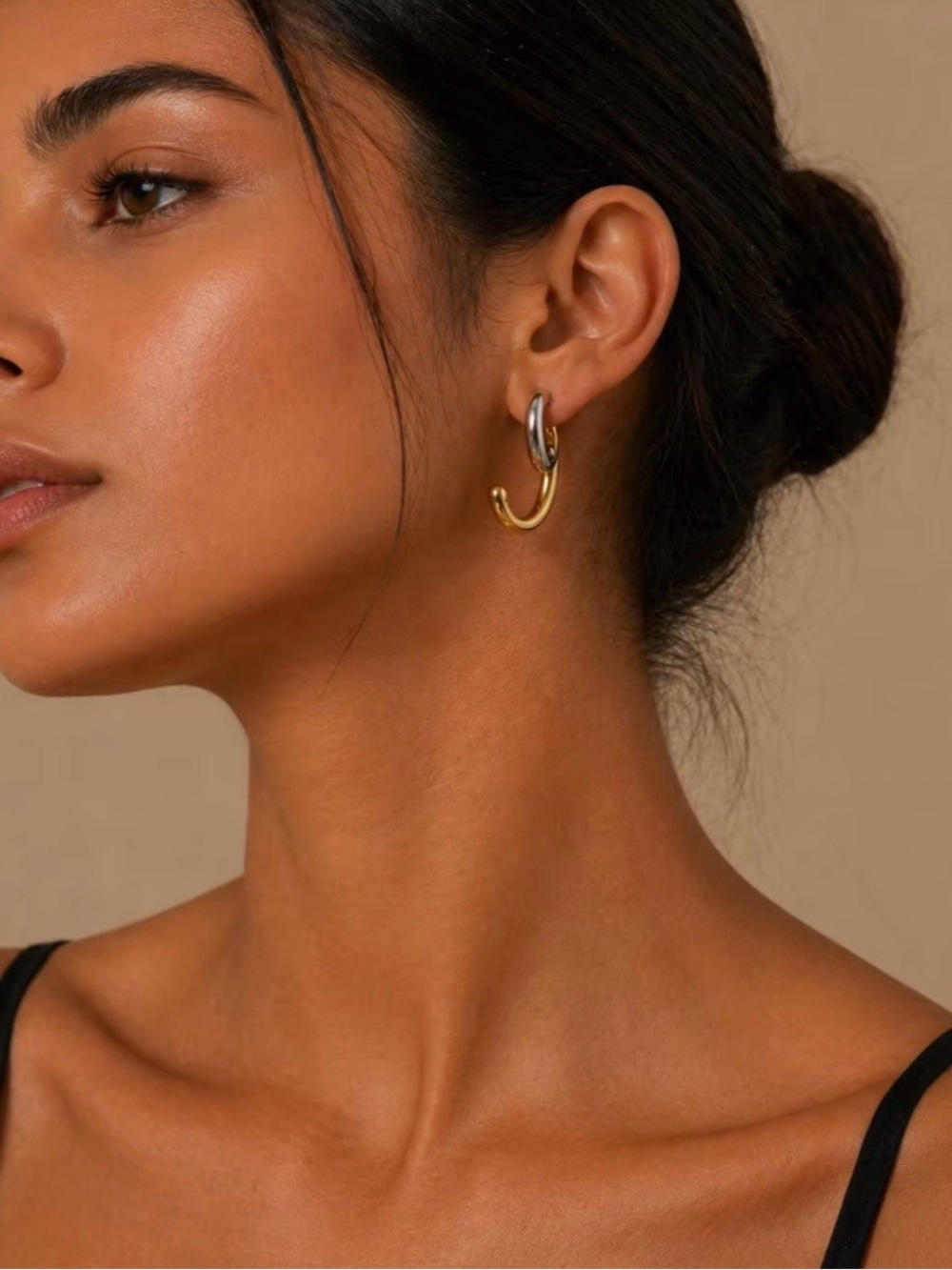 NEW Luna Mini Earrings Two Tone Unique Front Back Demarson STYLE 
SB01